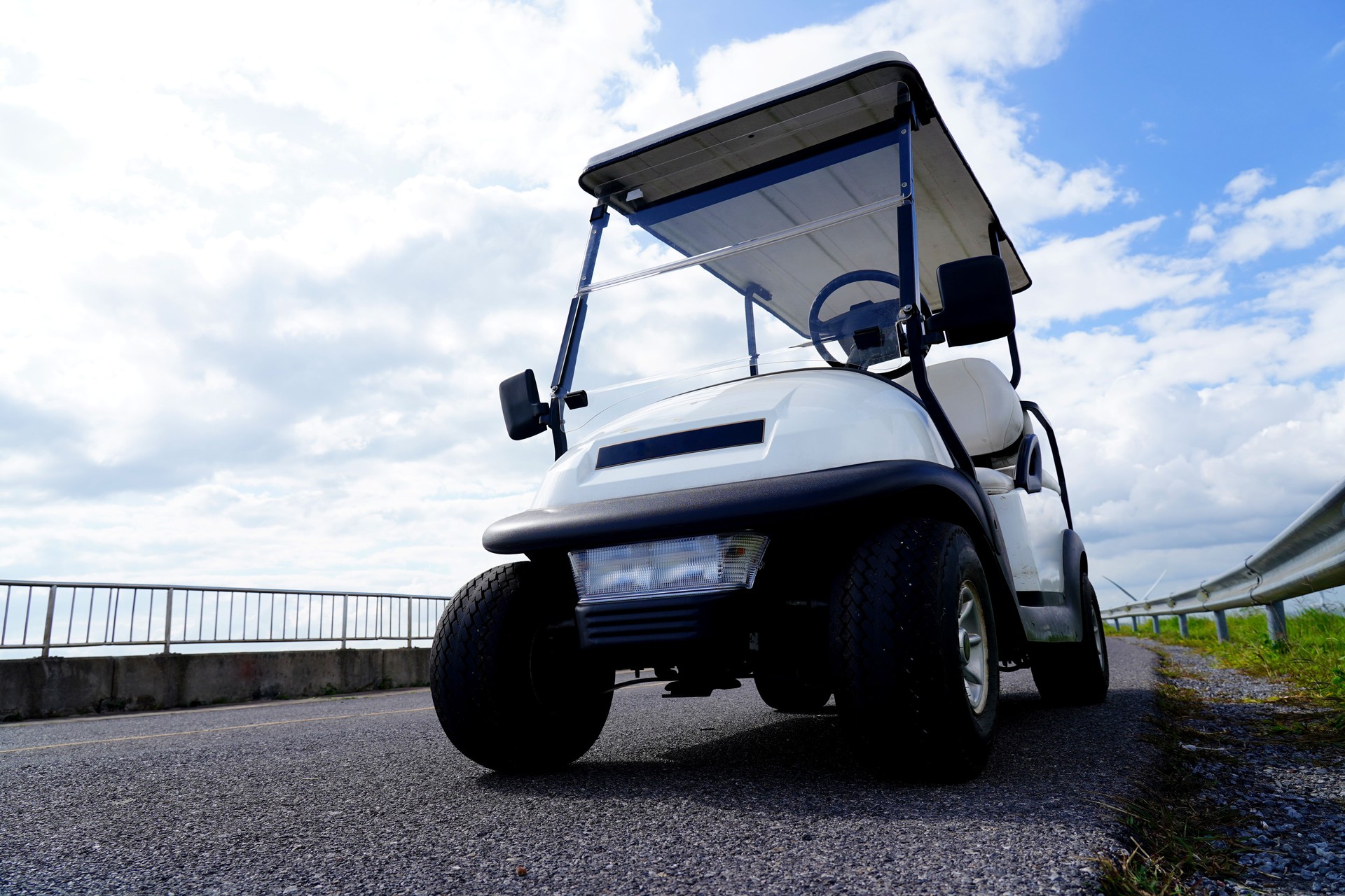 upgraded golf car with big tires